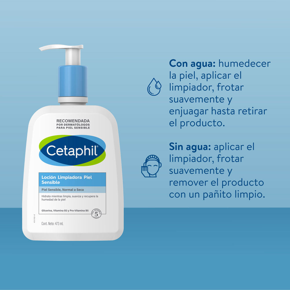 Cetaphil - Loción limpiadora piel sensible - 473ml